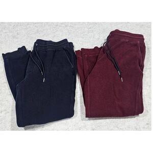 Brooks Brothers Joggers (2 pack) Blue and Maroon, Drawstring Waist, Mens Sz M